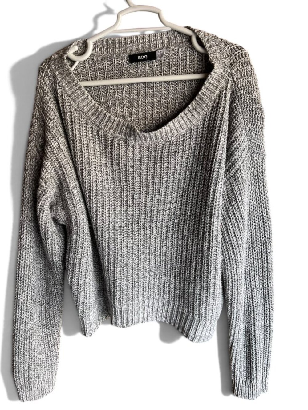 BDG Urban Outfitters Grey Chunky Knit Crop Sweater Size S